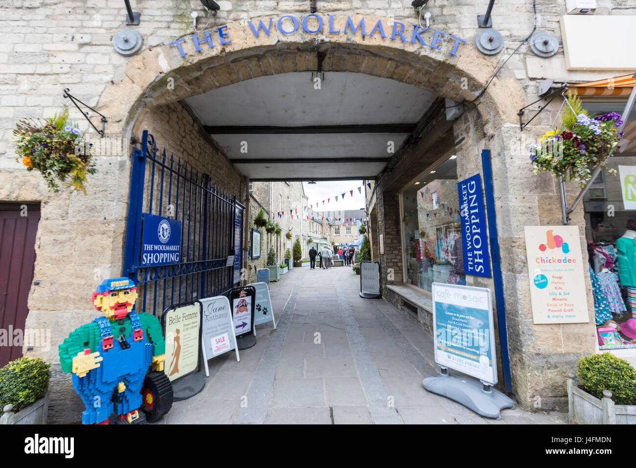 Wolle-Markteintritt, Cirencester, Gloucestershire, England Stockfoto