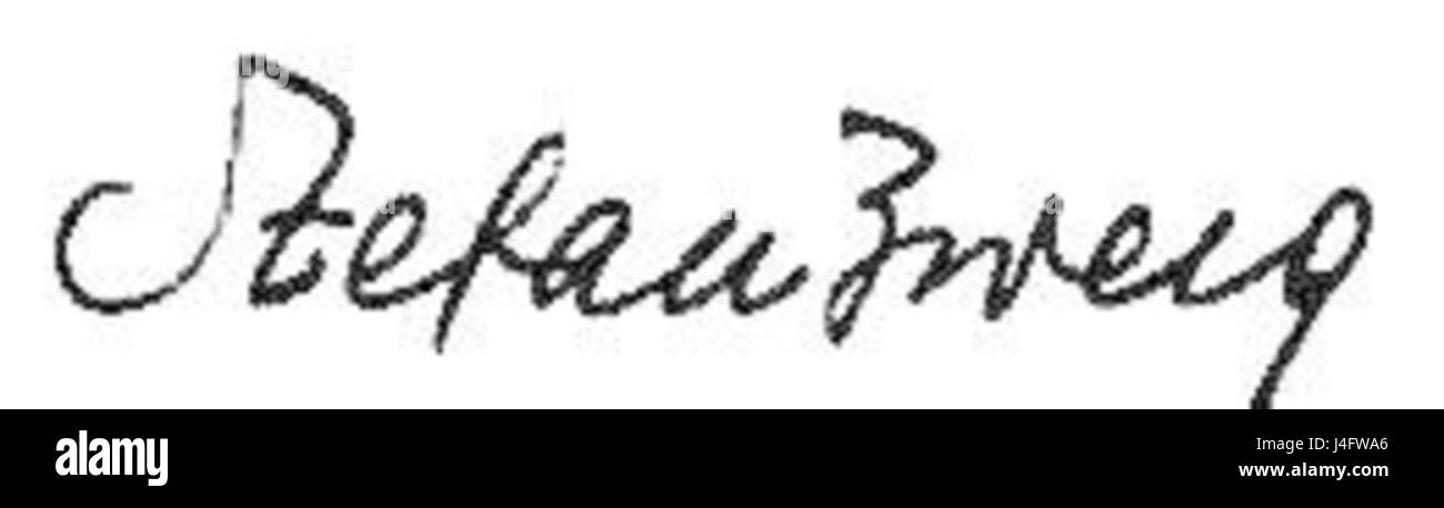 Stefan Zweig Signatur 1927 Stockfoto