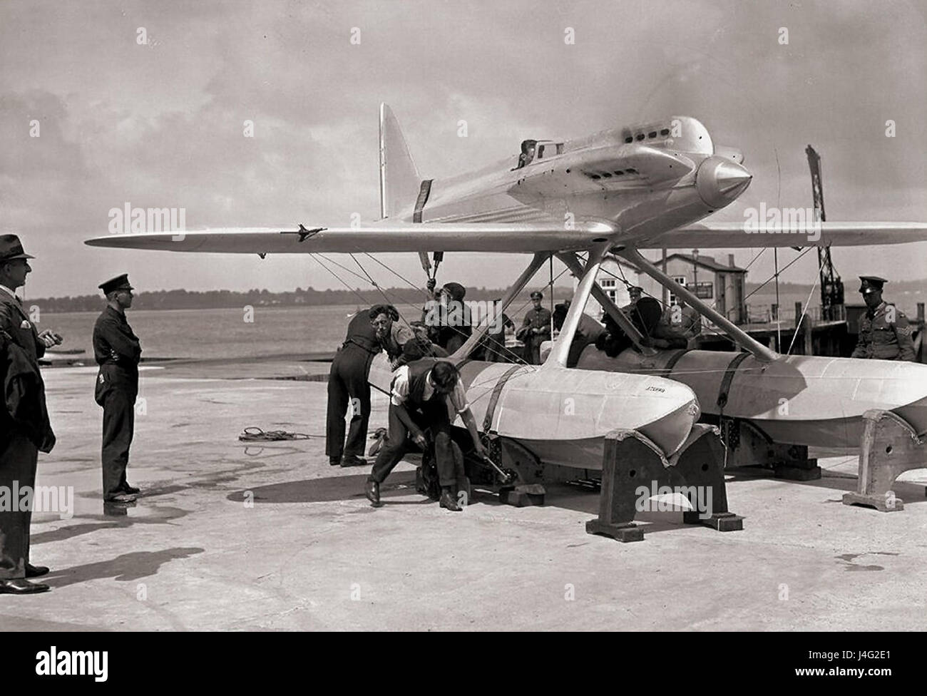 Die Schneider Trophy, die 1927 in Venedig ausgetragen wurde, war ein internationales Rennen, bei dem die Fortschritte in der Flugboottechnik demonstriert wurden. Es war ein Schlüsselereignis in der Geschichte der Luftfahrtwettbewerbe. Stockfoto
