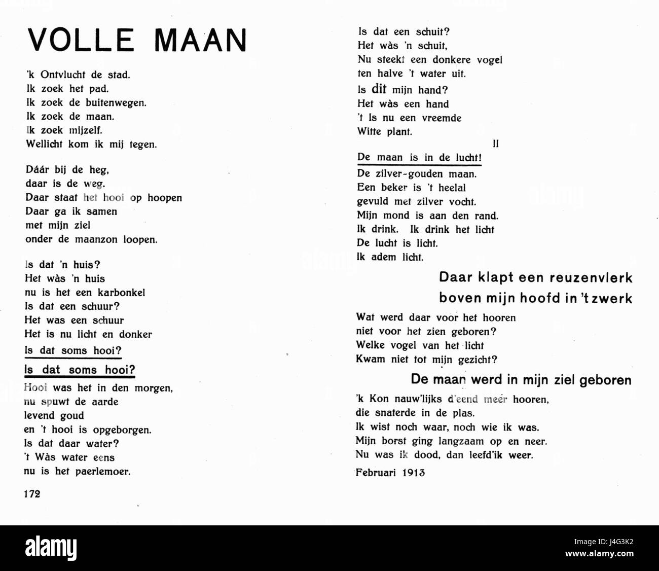 Auf dieser Seite aus Stijl Vol. 04, Ausgabe 11, auf Seite 172, finden Sie einen artikel oder ein Kunstwerk, das die modernistischen Prinzipien der niederländischen künstlerischen Bewegung widerspiegelt und auf Design und architektonische Einflüsse hinweist. Stockfoto