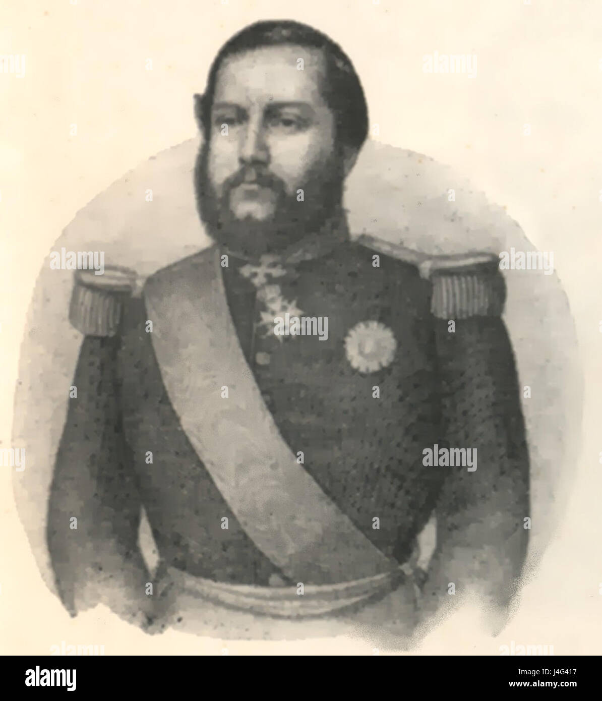 Porträt von Solano Lopez, einer historischen Schlüsselfigur der südamerikanischen Geschichte. Stockfoto