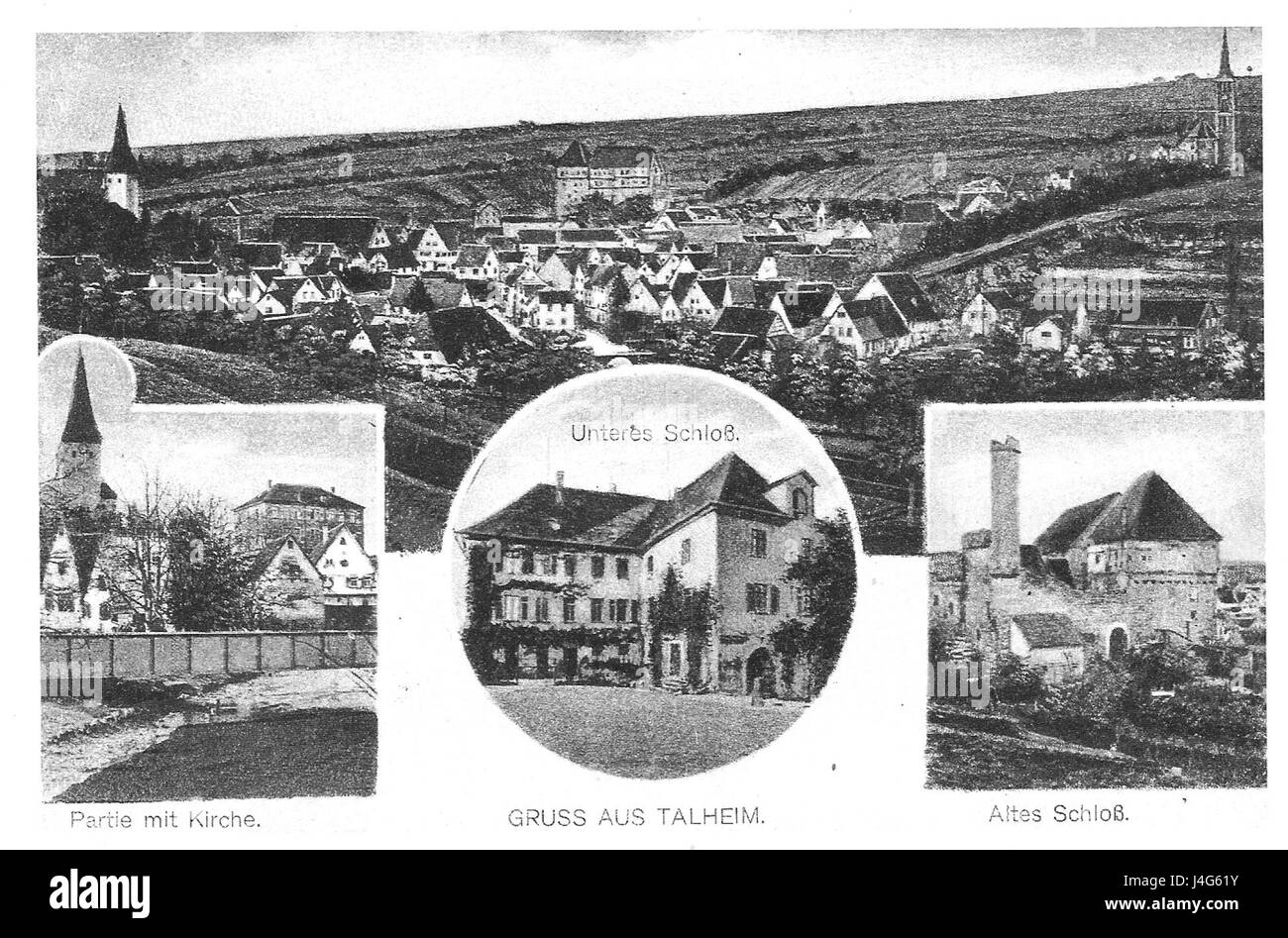 Talheim Ansichtskarte Stockfoto