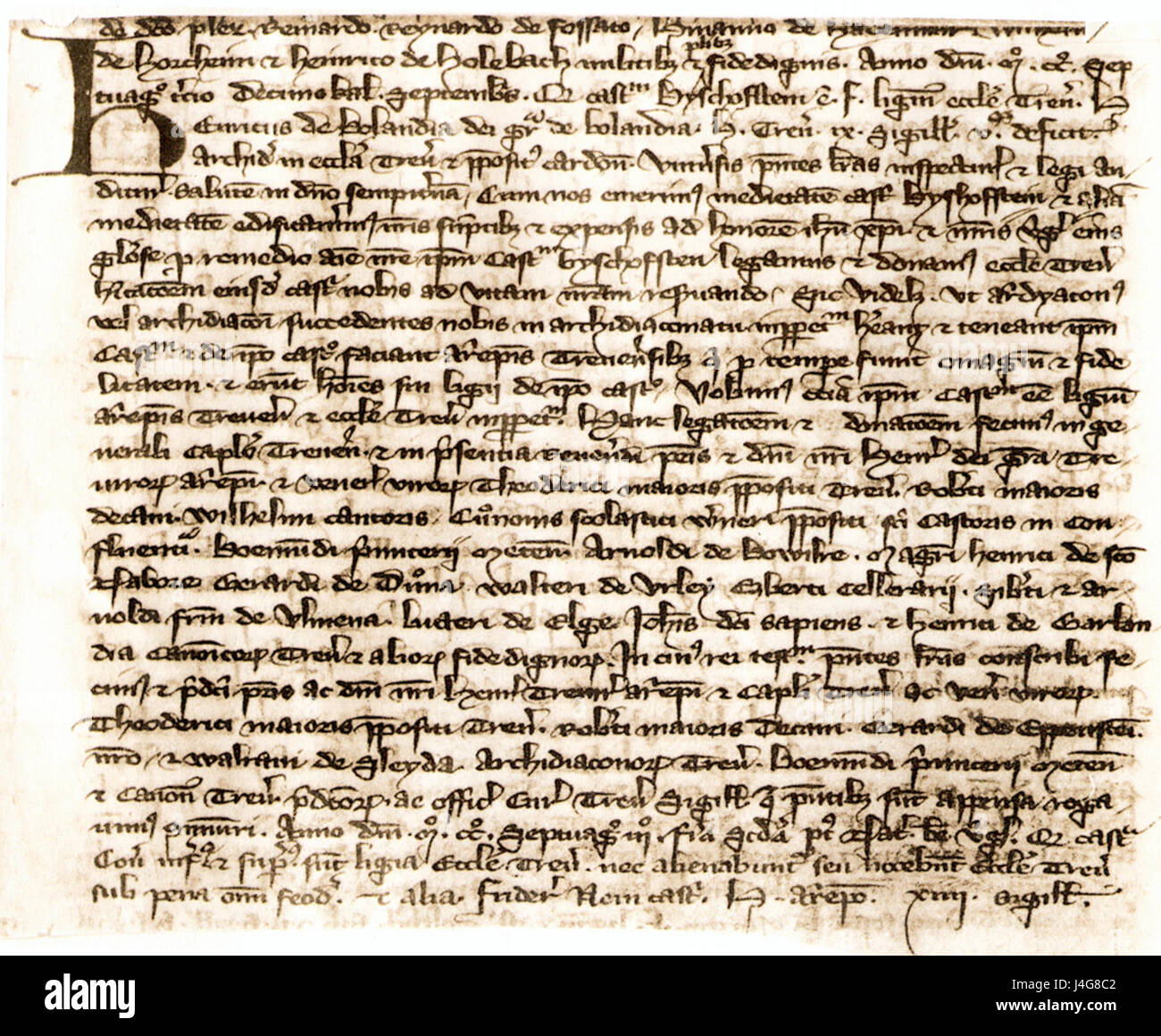 Schenkungsurkunde Burg Bischofstein 1273 Stockfoto