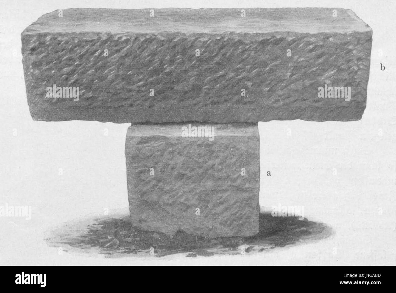 "Steinquader aufbanken, 2" ist ein architektonisches Merkmal, Details nicht angegeben. Stockfoto