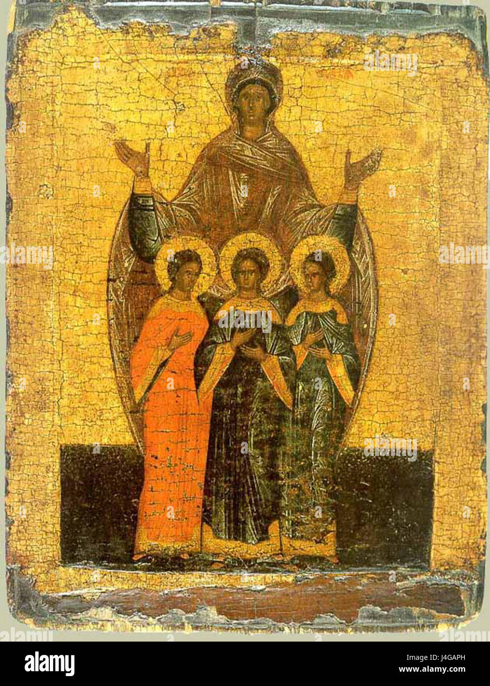 Die heilige Sophia, auch bekannt als Sophia der Märtyrer, war ein christlicher Märtyrer, der in der orthodoxen Kirche verehrt wurde. Ihr Festtag wird am 30. September gefeiert, um ihren standhaften Glauben und ihr Opfer während der römischen Verfolgung zu ehren. Stockfoto