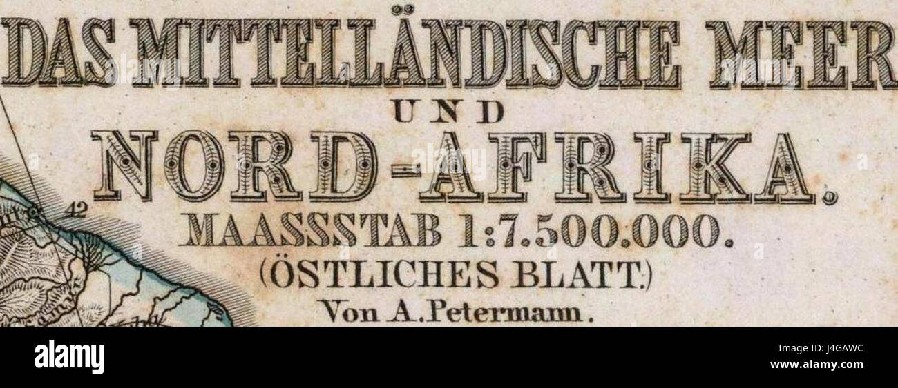 Stieler, Adolf. Das Mittellandische Meer Und Nord Afrika. 1875-XC Stockfoto