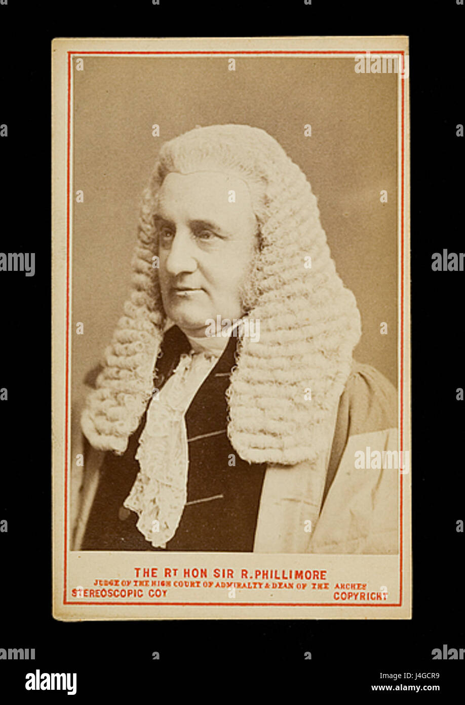 Sir Robert Phillimore war ein bekannter britischer Jurist und Diplomat, der für seine Arbeit im Völkerrecht und Seerecht bekannt war. Seine Beiträge zum juristischen Denken sind in der britischen Rechtsgeschichte von großer Bedeutung. Stockfoto