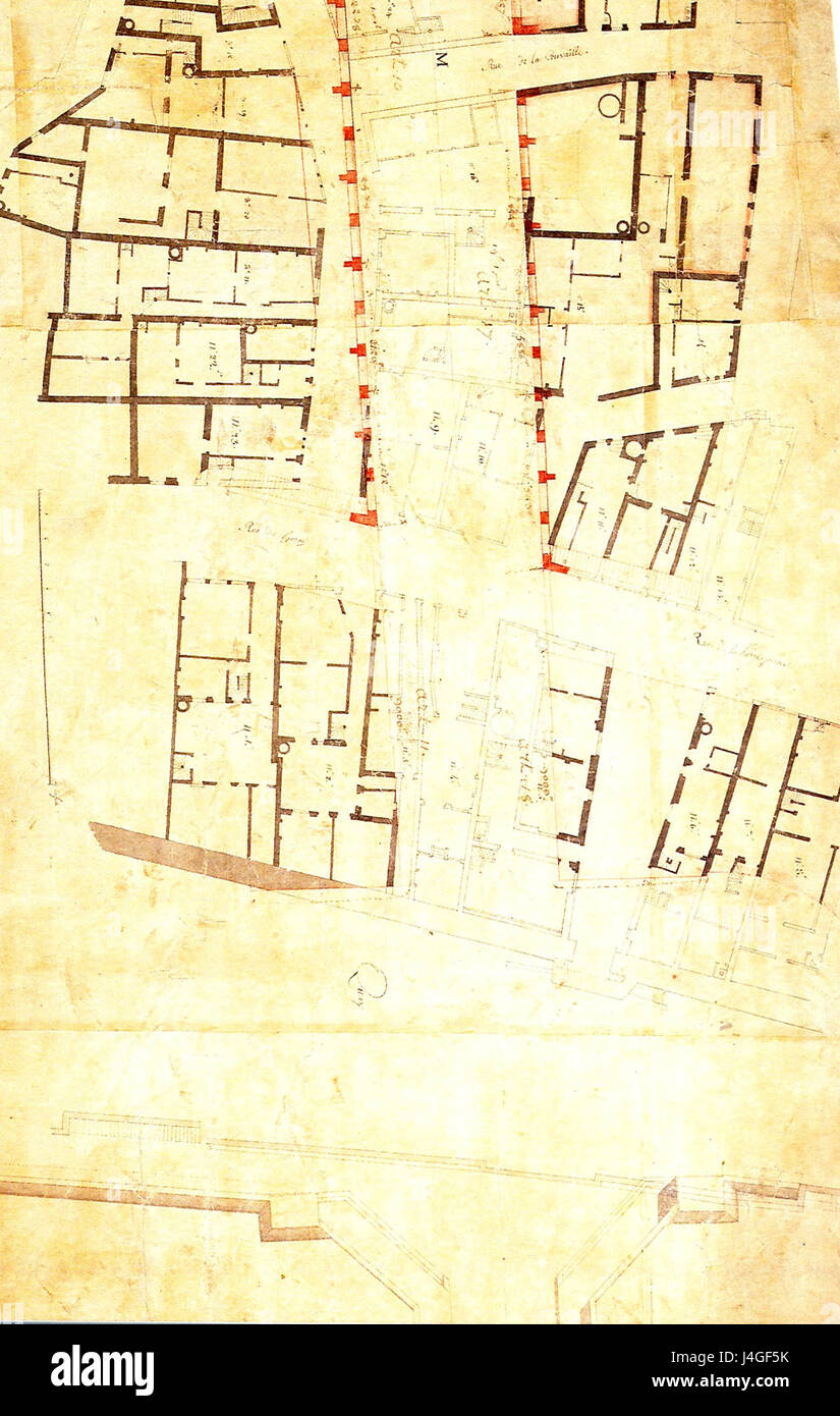 Rue Royale Orleans 1754 Stockfoto