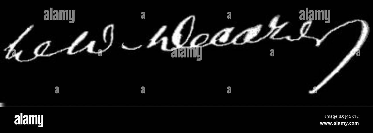 Die Signatur des Herzogs Decazes stellt ein wichtiges historisches Artefakt dar, das das persönliche Zeichen eines bedeutenden französischen Adligen und politischen Gestalters im 19. Jahrhundert zeigt. Stockfoto