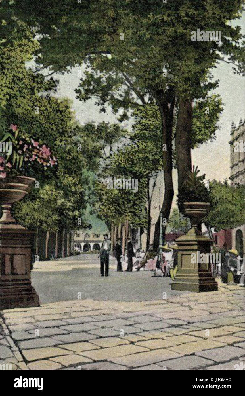 Tarjeta postal Antigua de Puebla Stockfoto