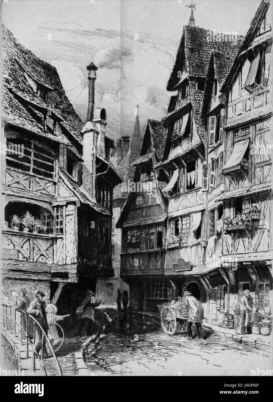 La Petite France ist ein historisches Viertel in Straßburg, Frankreich, das für seine malerischen Kanäle, Fachwerkhäuser und Kopfsteinpflasterstraßen bekannt ist. Es ist ein gut erhaltener Teil des kulturellen Erbes von Strasbourgâ und ein beliebtes Touristenziel. Stockfoto