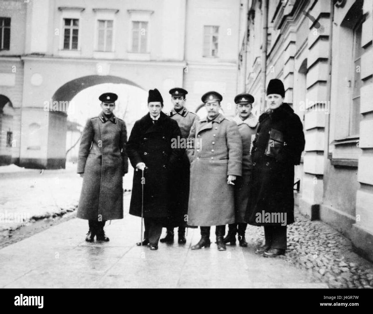 Ein altes Foto von Sankt Petersburg, Russland, das die Architektur und die kulturellen Wahrzeichen der Stadt aus dem frühen 20. Jahrhundert einfängt. Stockfoto