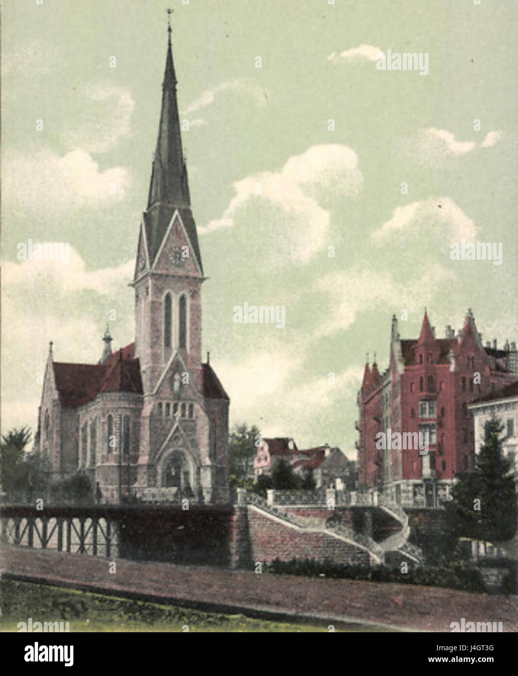 St. Gallen St.Leonhardskirche um 1900 Stockfoto