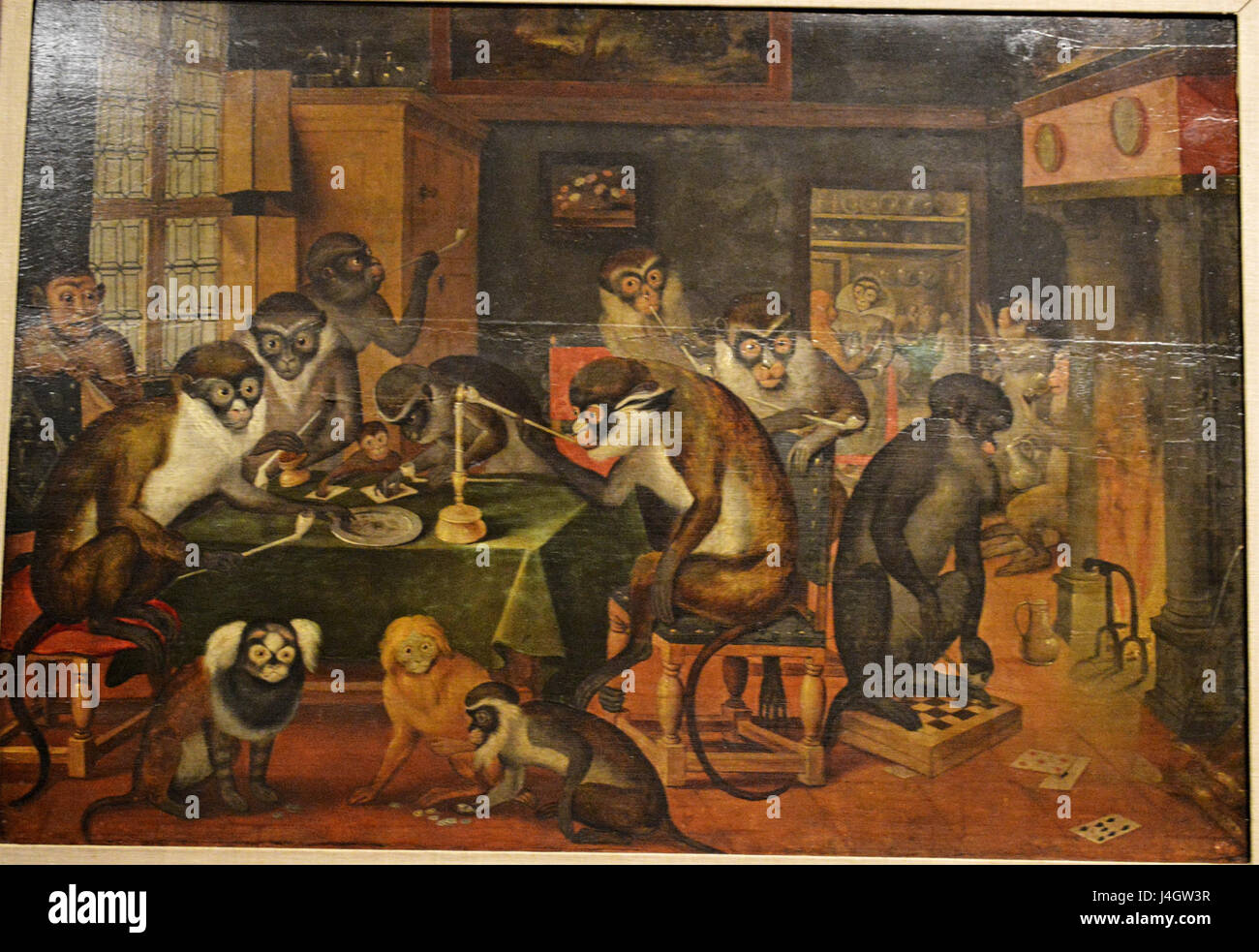 Taberna de Monos Seguidor de David Teniers el Joven Stockfoto