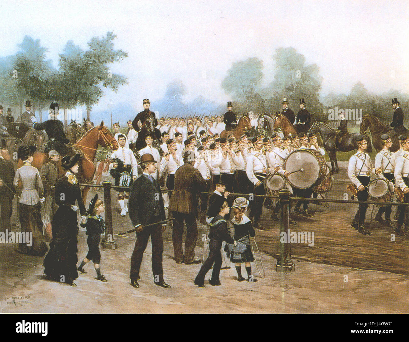 Scots Guards Band 1880 Stockfoto