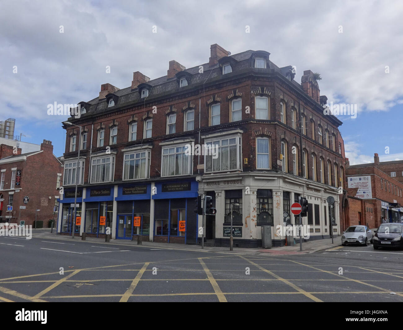 Das Salter Building am Pembroke Place in Liverpool ist ein historisches Gebäude, das die architektonische Entwicklung der Stadt repräsentiert. Das Foto wurde am 28. Mai 2015 aufgenommen. Stockfoto