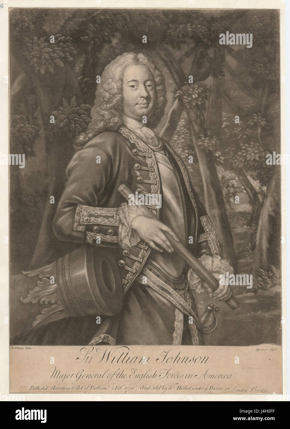 Sir William Johnson, Generalmajor der englischen Truppen in Amerika (NYPL NYPG94 F42 419797) Stockfoto