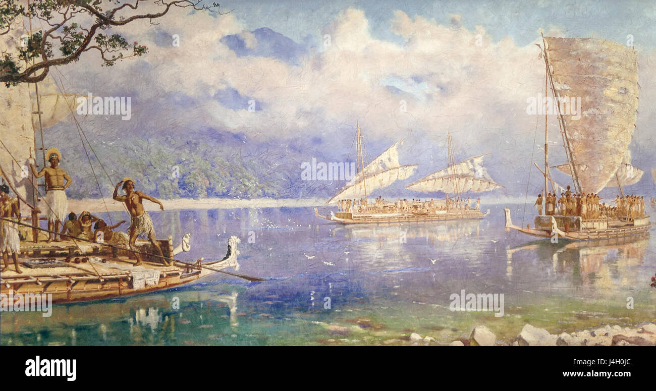 Rotorua Museum, Maori Ankunft Stockfoto