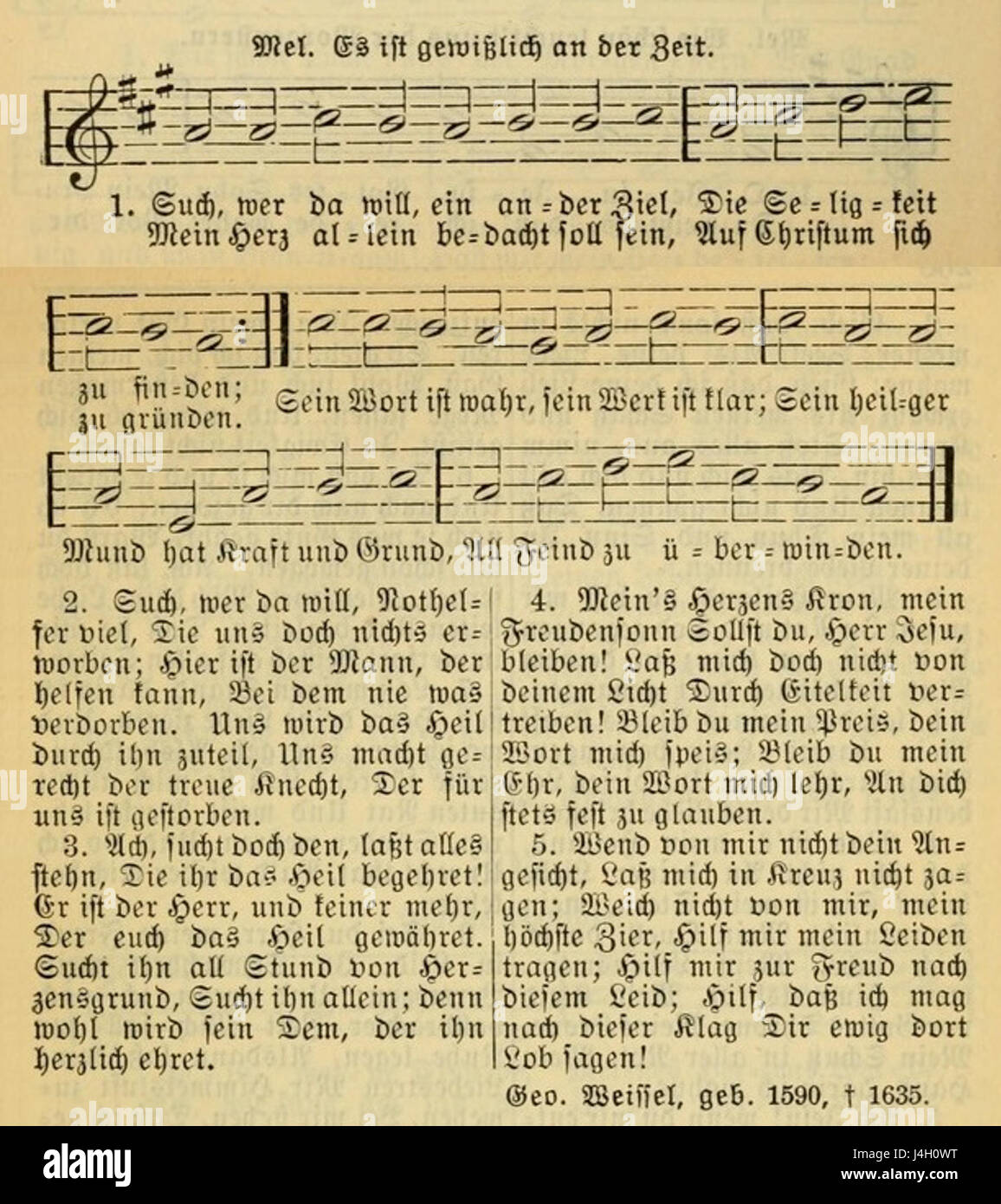So, wer da will ist ein deutsches Lied, das 1894 mit einer alternativen Melodieversion komponiert wurde. Es spiegelt kulturelle und musikalische Traditionen des späten 19. Jahrhunderts wider. Stockfoto