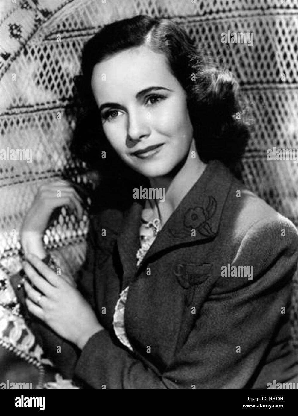 Teresa Wright war eine US-amerikanische Schauspielerin, die 1942 für ihren Auftritt in dem Film Mrs. Miniver bekannt war. Diese Darstellung brachte ihr einen Academy Award für die beste Nebendarstellerin ein. Stockfoto