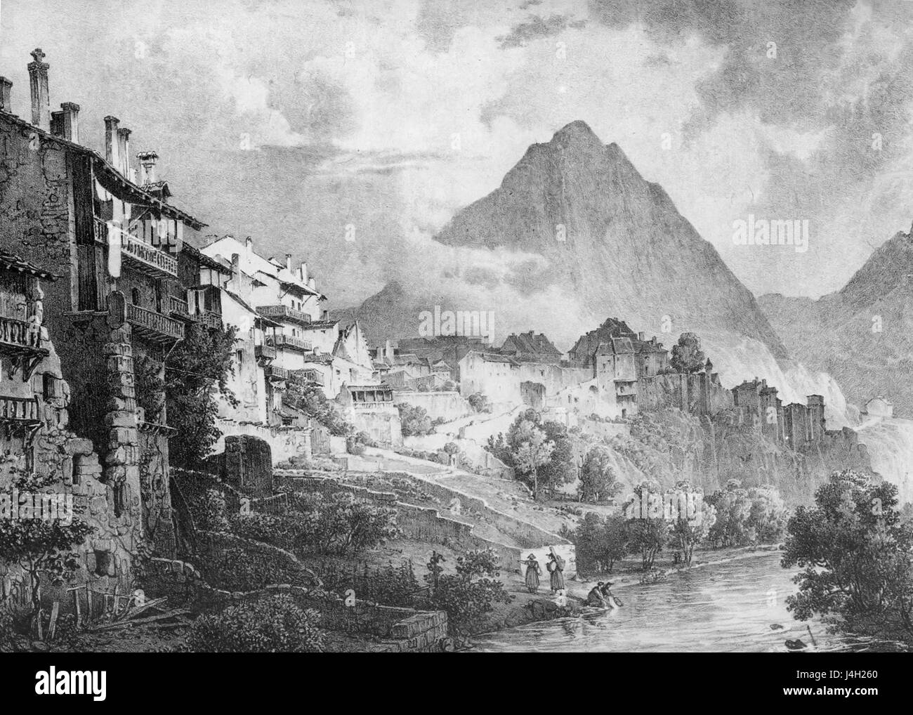 Saint Claude ist eine französische Gemeinde im Département Jura, die auch für ihre historische religiöse Bedeutung bekannt ist. Benannt wurde sie nach Saint Claude, einem Bischof aus dem 7. Jahrhundert und Gründer der örtlichen Abtei. Stockfoto