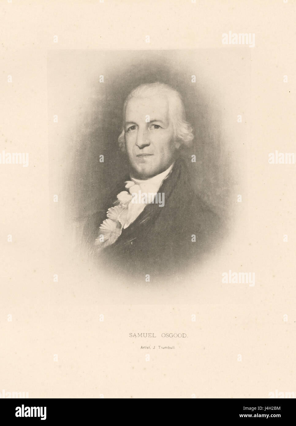 Samuel Osgood war eine prominente Persönlichkeit in der frühen amerikanischen Geschichte und diente als erster Generalpostmeister der Vereinigten Staaten. Dieses Bild fängt sein Gleichnis ein und trägt zur historischen Aufzeichnung seines Dienstes bei. Stockfoto