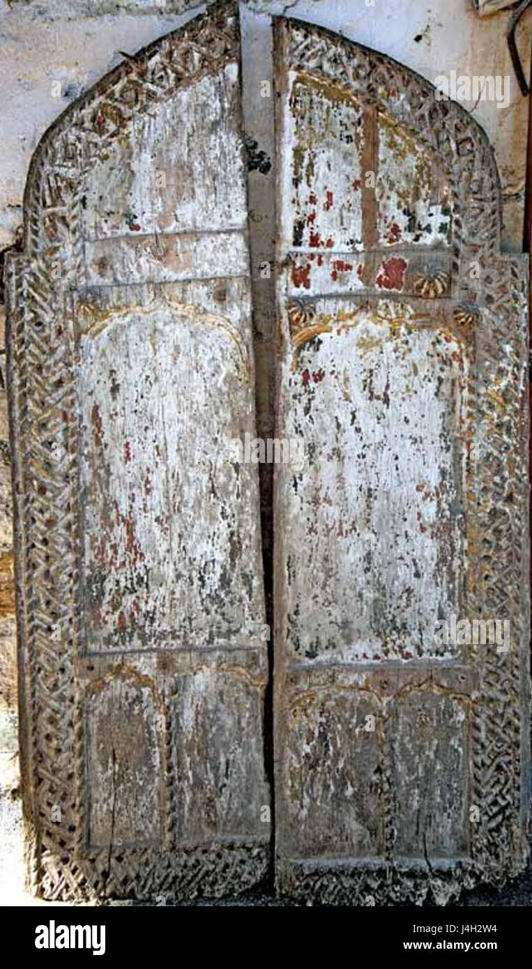 Königliche Türen in St. Maria Kirche in Bistrica, 17. Jahrhundert Stockfoto