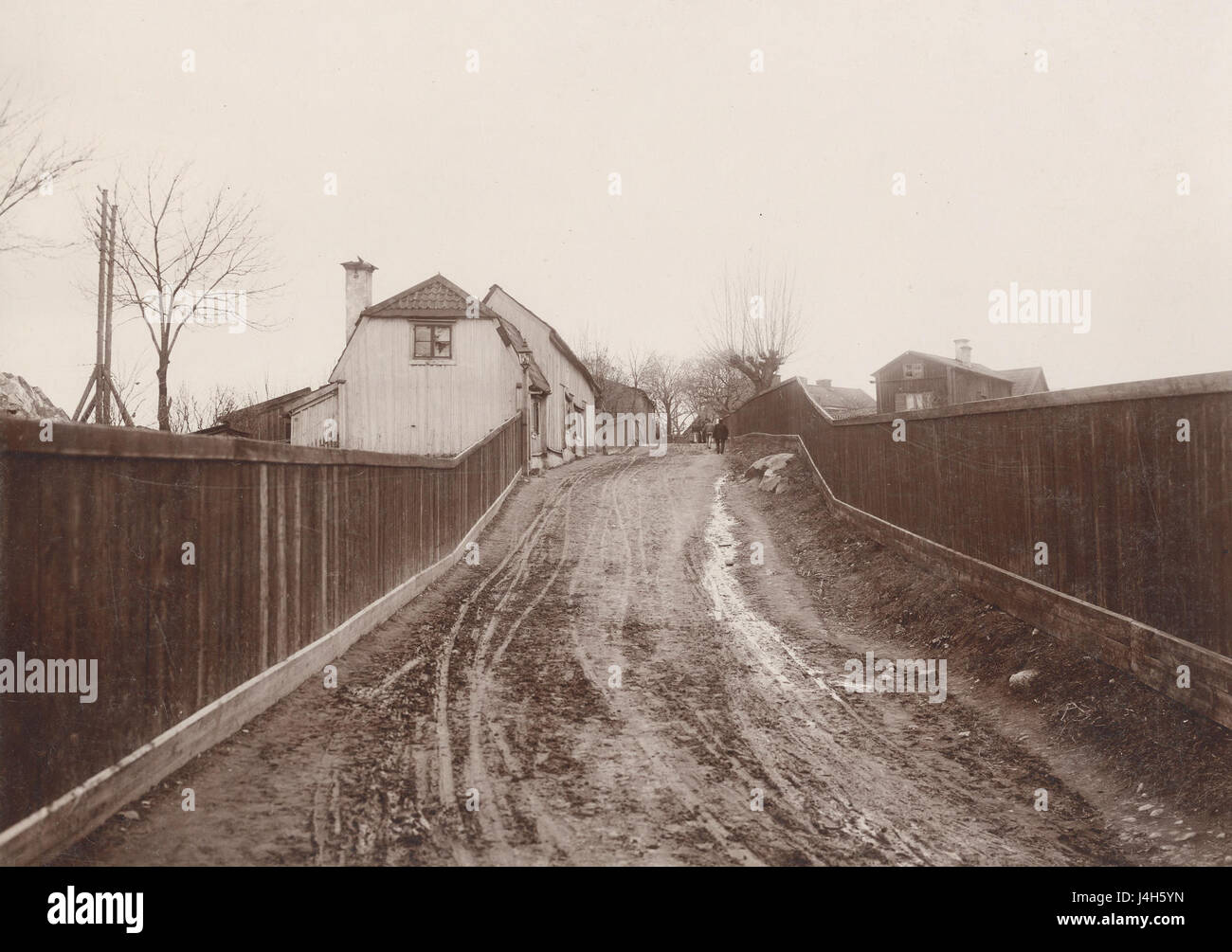 Tegelviksgatan ist eine Straße in Stockholm, Schweden. Der Verweis auf das Jahr 1902 bezieht sich wahrscheinlich auf seine historische Bedeutung während des frühen 20. Jahrhunderts. Stockfoto