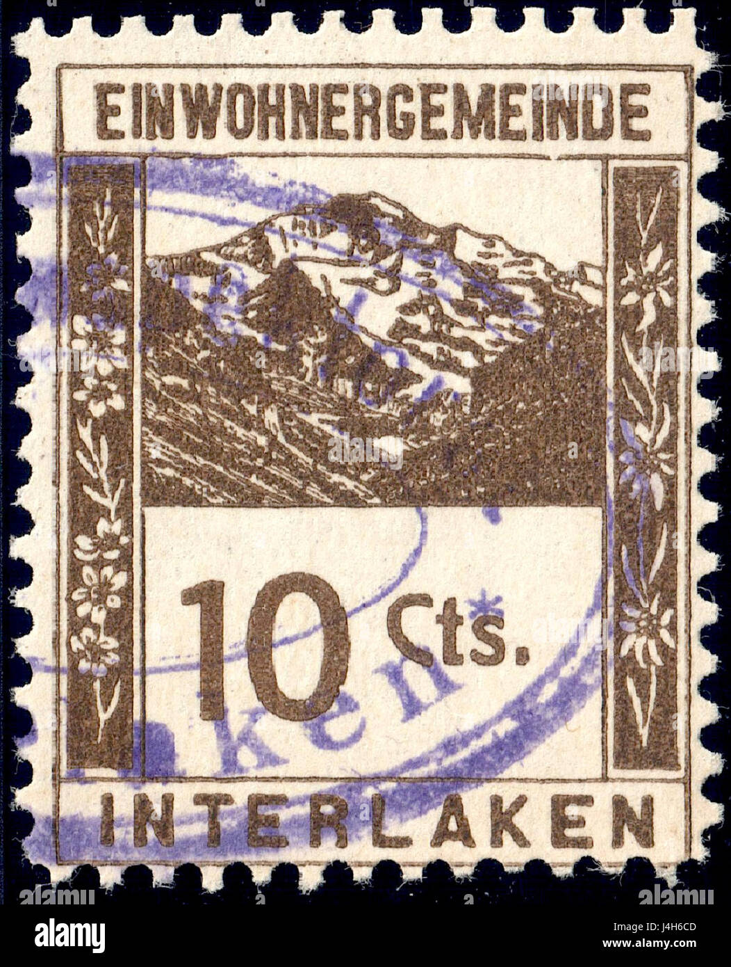 Schweiz-Interlaken 1926 Einnahmen 10c 2 Stockfoto