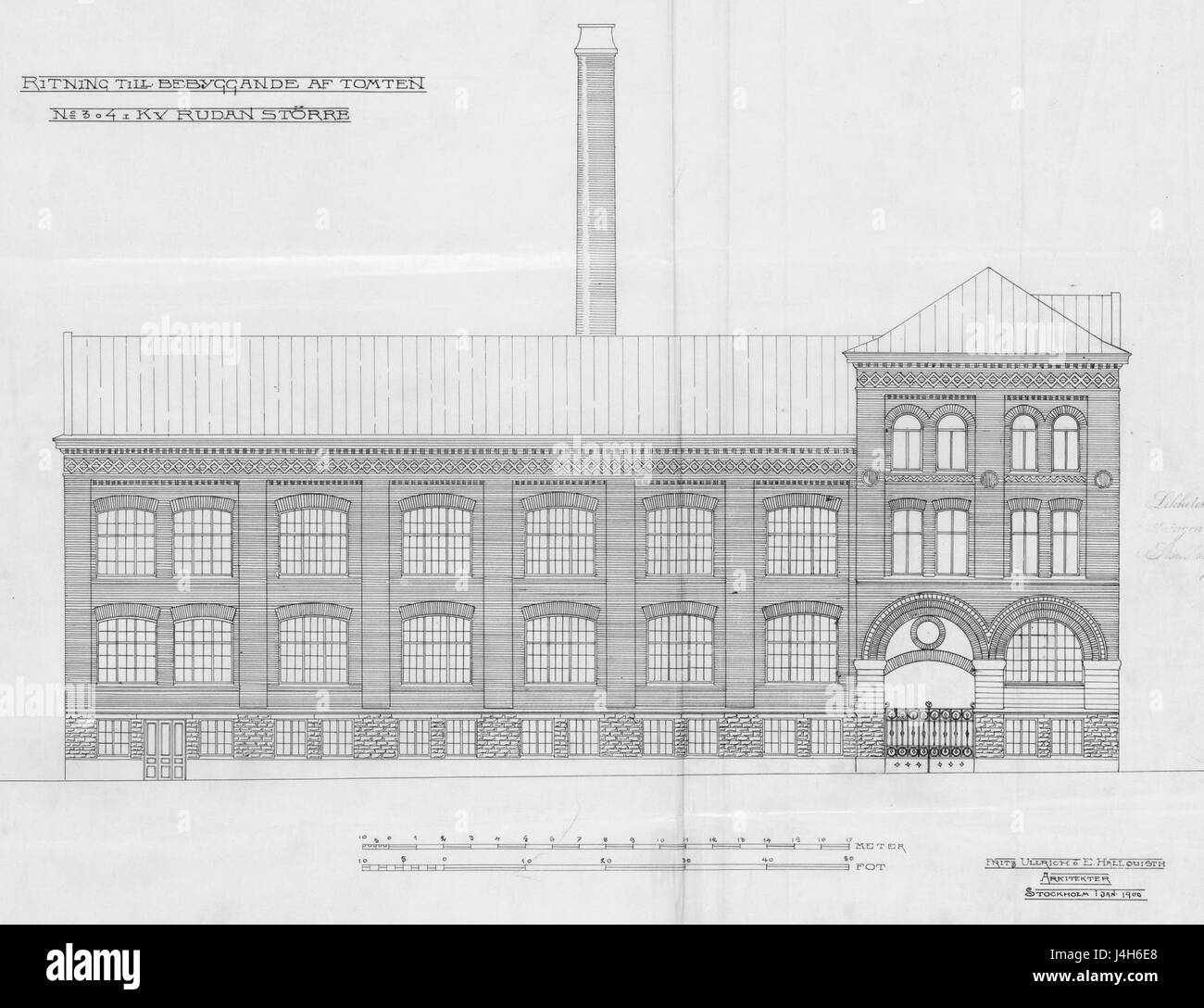 Svenska Kapsylfabriken Ritning 1900 Stockfoto
