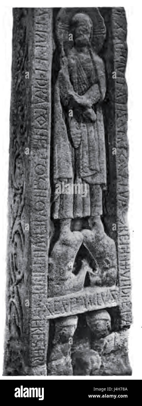 Runenkästchen Kreuz, North Face, Gestalt Christi Stockfoto