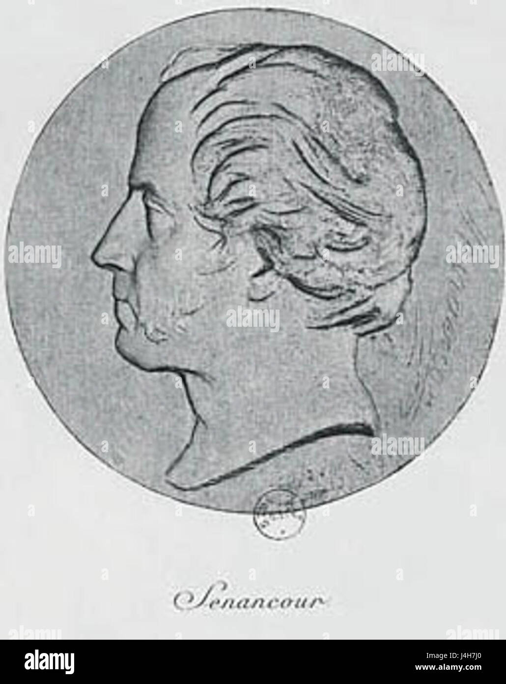 Senancour war ein französischer Schriftsteller, der vor allem für sein Werk Obermann bekannt war, ein Roman, der sich auf die emotionalen und psychologischen Kämpfe seines Protagonisten in einer turbulenten Zeit konzentrierte. Stockfoto