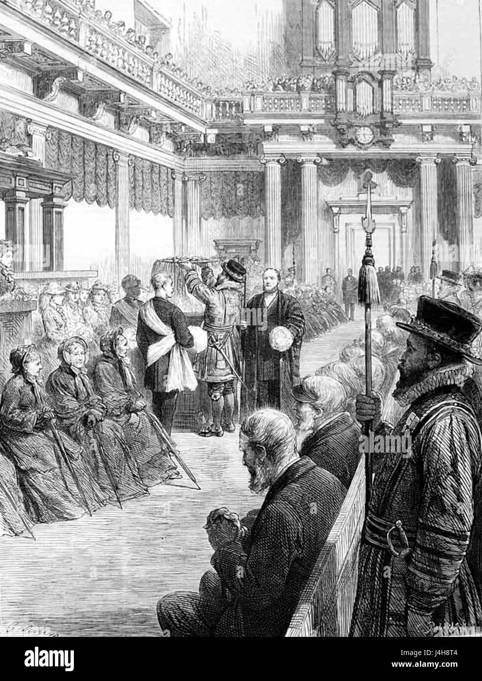 Royal Maundy 1877 Stockfoto