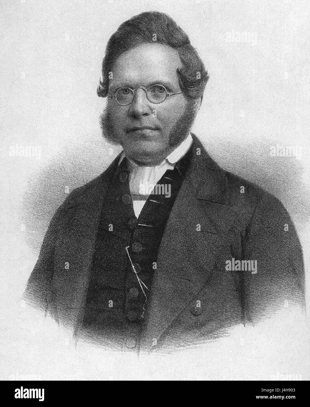 Ein Porträt von Rudolph Dulon, einer bemerkenswerten Figur aus dem 19. Jahrhundert, das 1850 geschaffen wurde und künstlerische Darstellungen aus dieser Zeit zeigt. Stockfoto