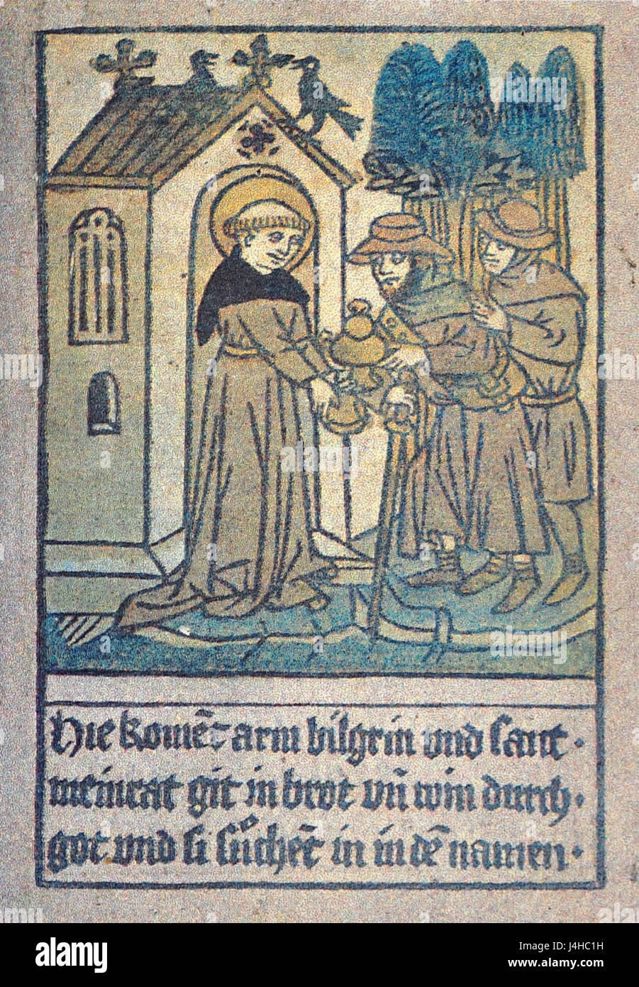 Sankt Meinrad (Historische Abbildung) Etzelpass2010 10 21 17 31 14 Stockfoto