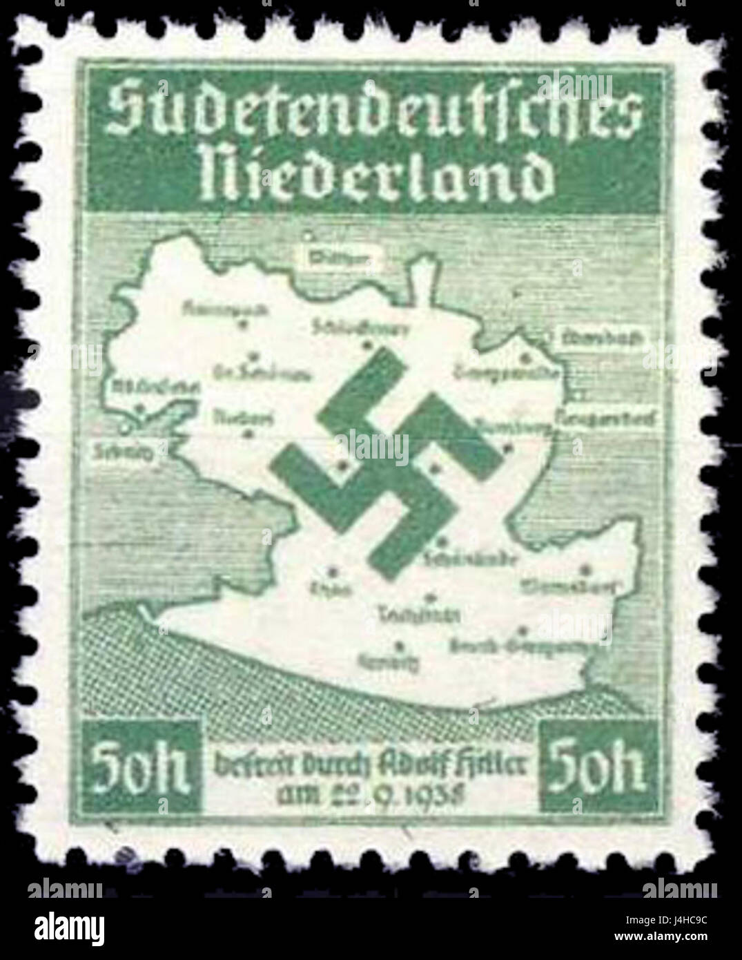 StampSudetendeutschesNiederland1938Michel ich Stockfoto