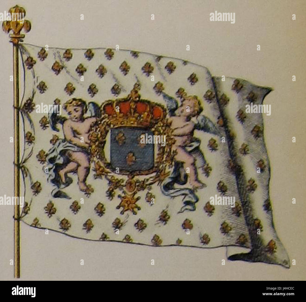 Königliche Standarte des Königreichs Frankreich Stockfoto
