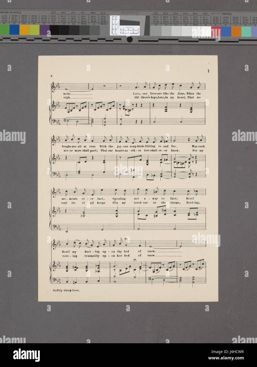 „Sanft Schlafen, Liebe!“ Ist ein literarisches Werk, das in der New York Public Library archiviert ist und Themen wie Liebe, Verlust und emotionale Tiefe enthält. Stockfoto