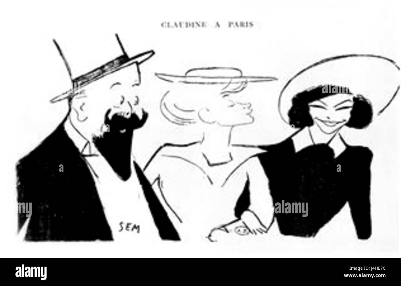 SEM, Willy, Colette und Polaire waren bemerkenswerte Persönlichkeiten des französischen Theaters und der Literatur. Ihre Interaktionen und Arbeiten trugen zu den kulturellen und künstlerischen Bewegungen des späten 19. Und frühen 20. Jahrhunderts bei. Stockfoto