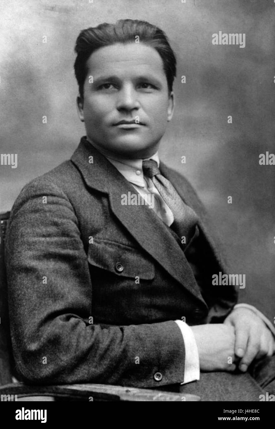 Sergej Kirow war ein prominenter sowjetischer Politiker, der für seine Führung und seinen Einfluss innerhalb der Kommunistischen Partei, insbesondere in Leningrad, vor seiner Ermordung im Jahr 1934 bekannt war. Stockfoto