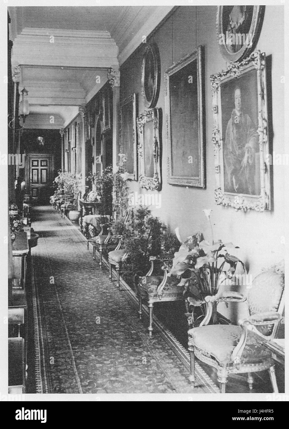 StevenstoneHouseDevonCorridorPhoto1907to1912 Stockfoto