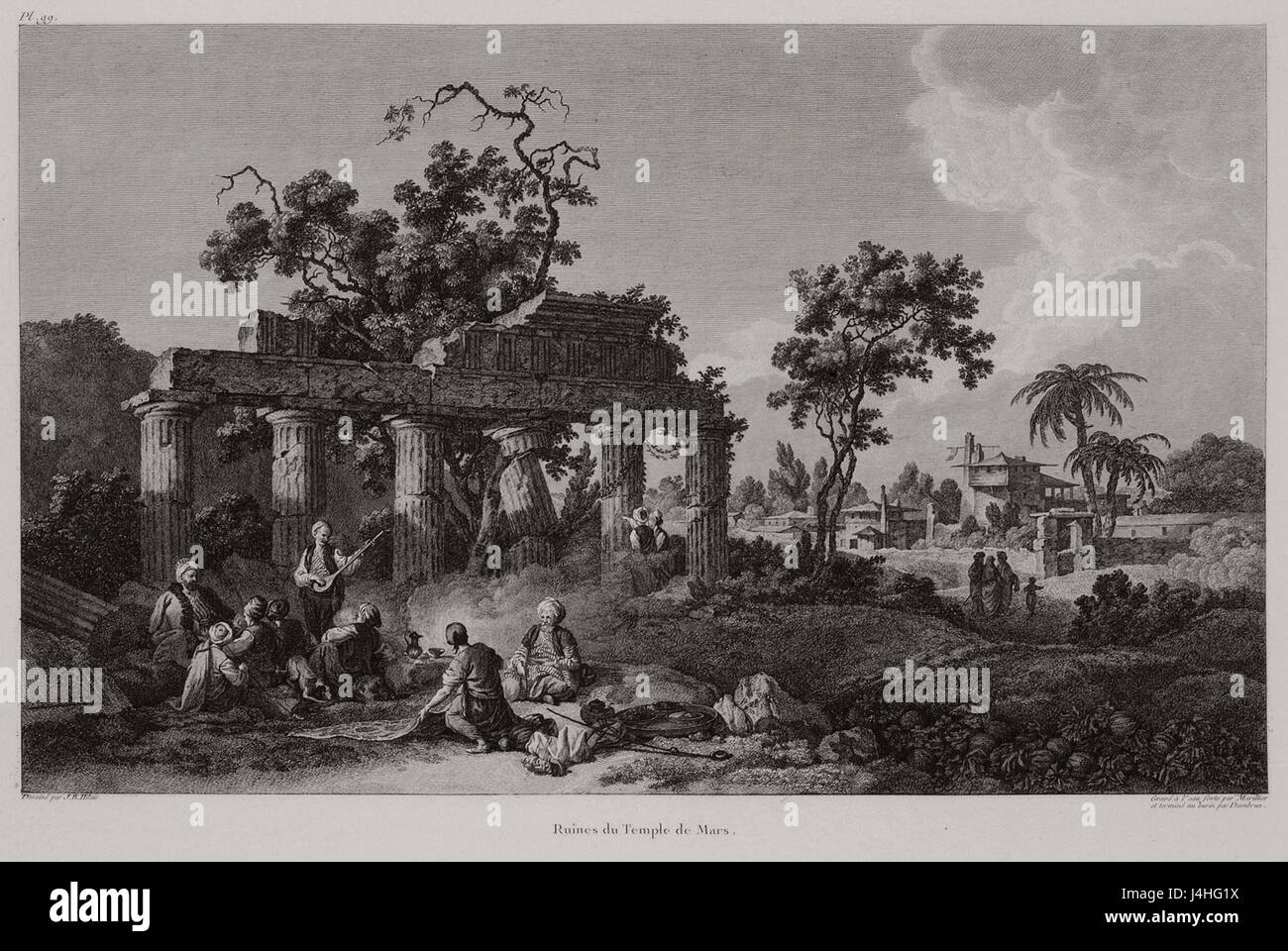 Ruines du Temple de Mars Choiseul-Gouffier Gabriel-Florent-Auguste De 1782 Stockfoto