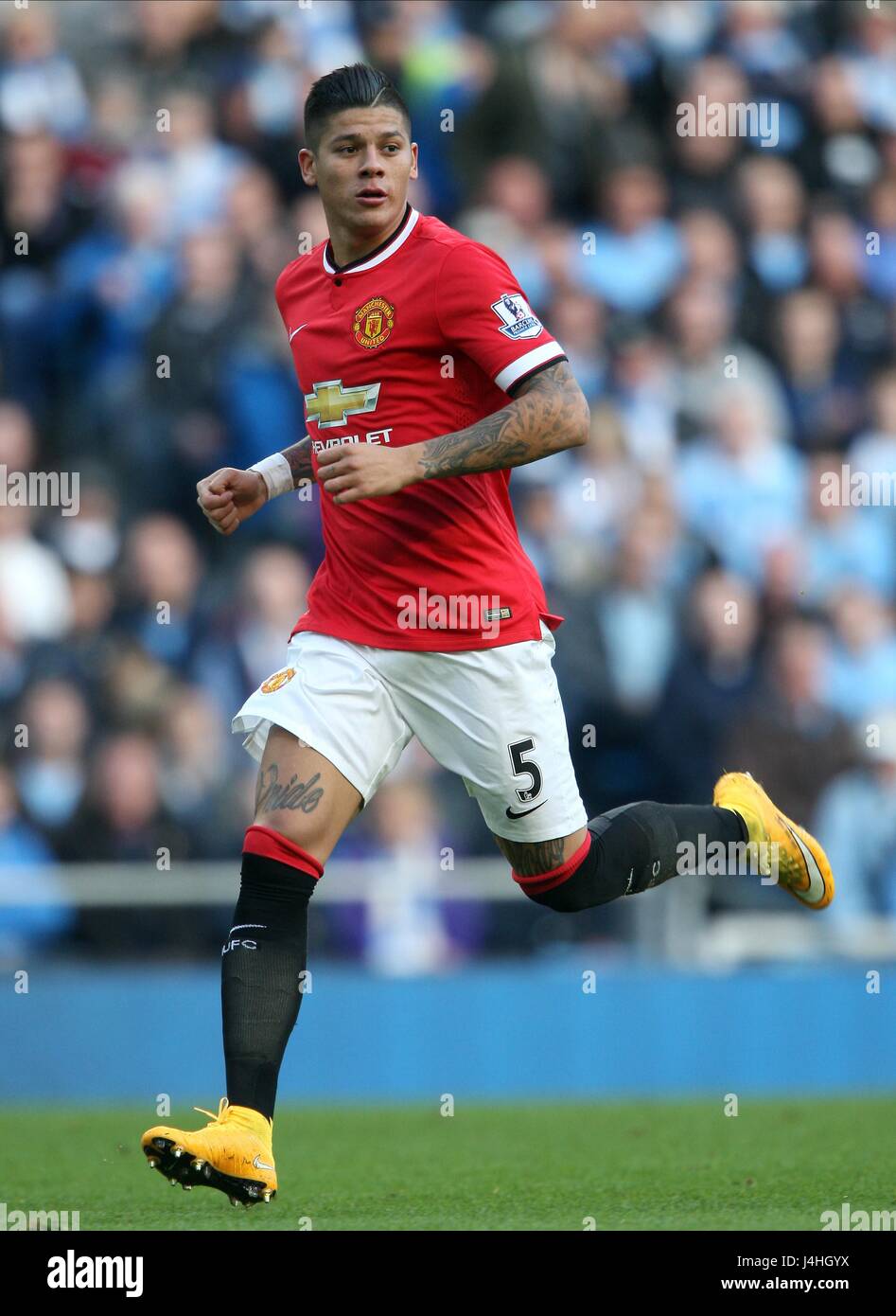 MARCOS ROJO MANCHESTER UNITED FC MANCHESTER UNITED FC ETIHAD STADIUM MANCHESTER ENGLAND 2. November 2014 Stockfoto