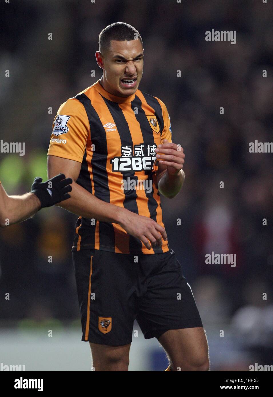 LIVERMORE feiern HULL CITY V TOTTENHAM HULL CITY V TOTTENHAM HOTSPUR KC STADIUM HULL ENGLAND nicht 23. November 2014. Stockfoto