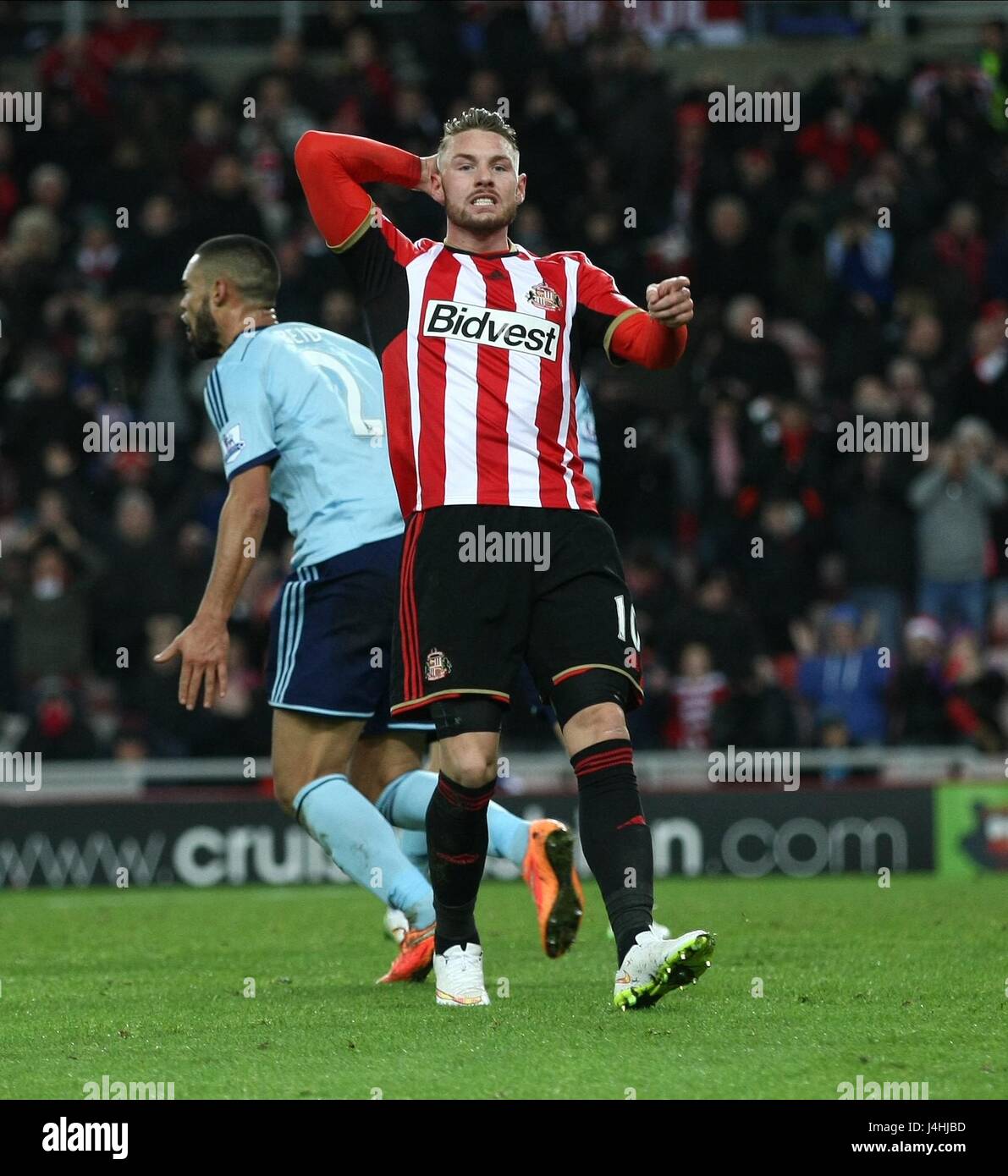 CONNOR WICKHAM geht nahe SUNDERLAND V WEST HAM UNITED Stadion von leichten SUNDERLAND ENGLAND 13. Dezember 2014 Stockfoto