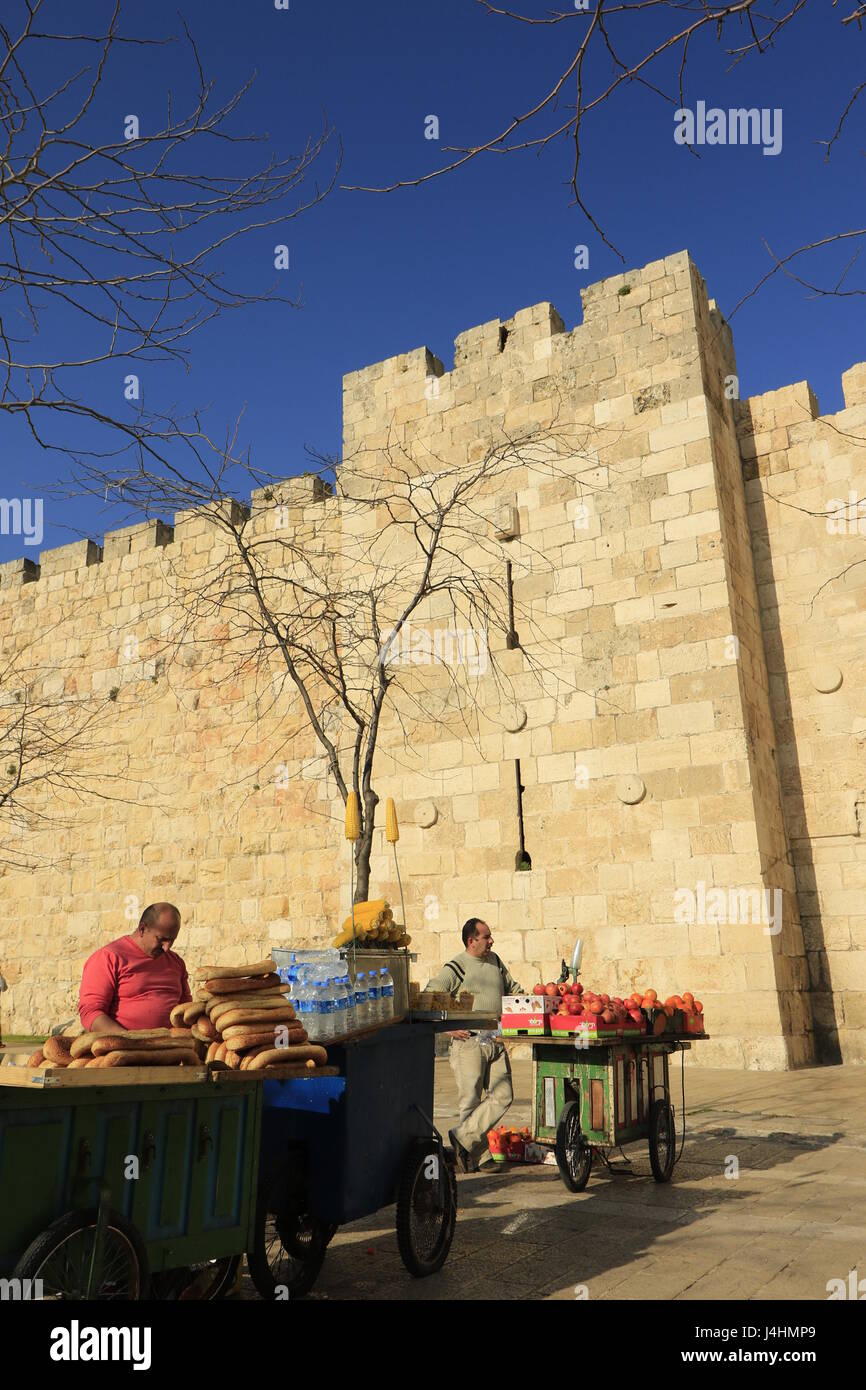 Israel, die Altstadt von Jerusalem, Imbissstände von Jaffa-Tor Stockfoto