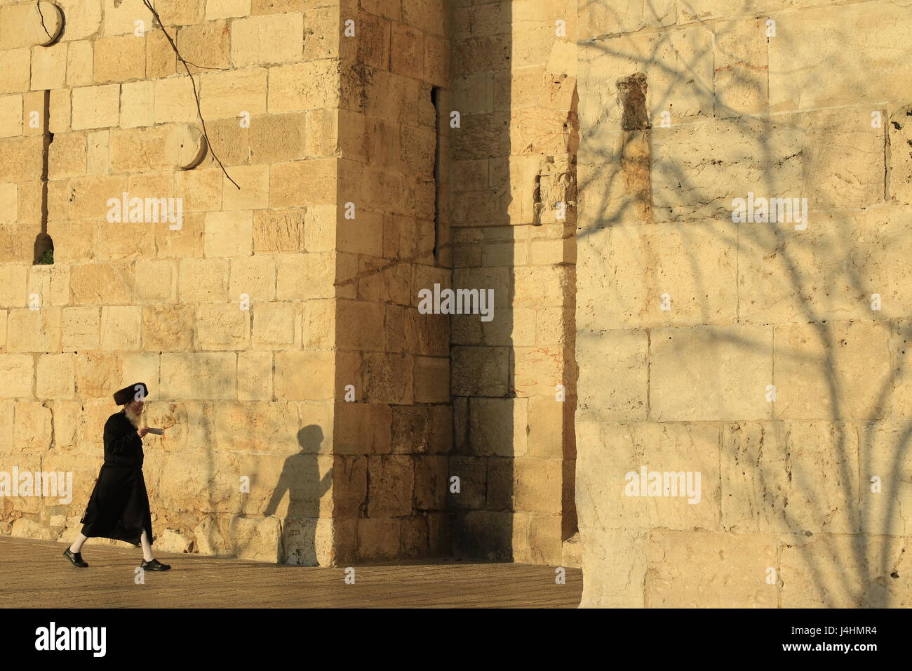 Israel, Jerusalem alte Stadtmauer von Jaffa-Tor Stockfoto