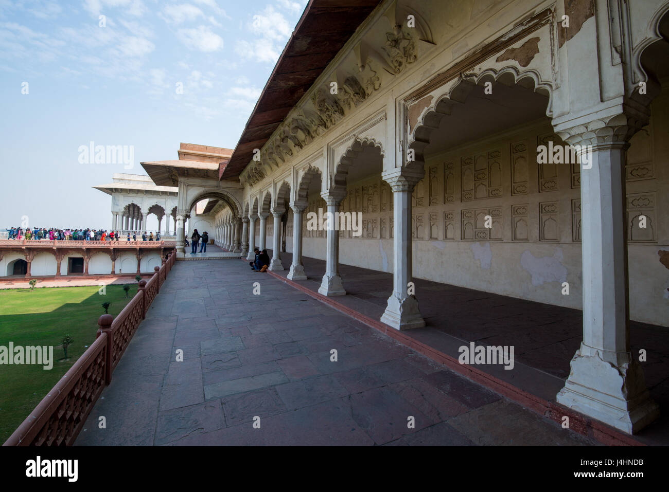 Spalten von der Agra Fort, befindet sich in Agra, Indien. Stockfoto