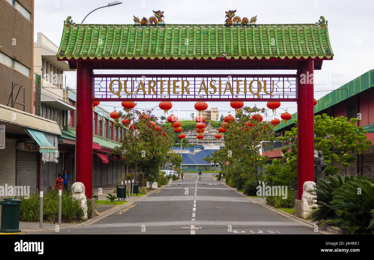 Noumea, Neukaledonien - 26. Februar 2017: asiatische Viertel der Stadt seit Jahrzehnten existierte. Dieser Nachbarschaft stellt eine wichtige neue c Stockfoto