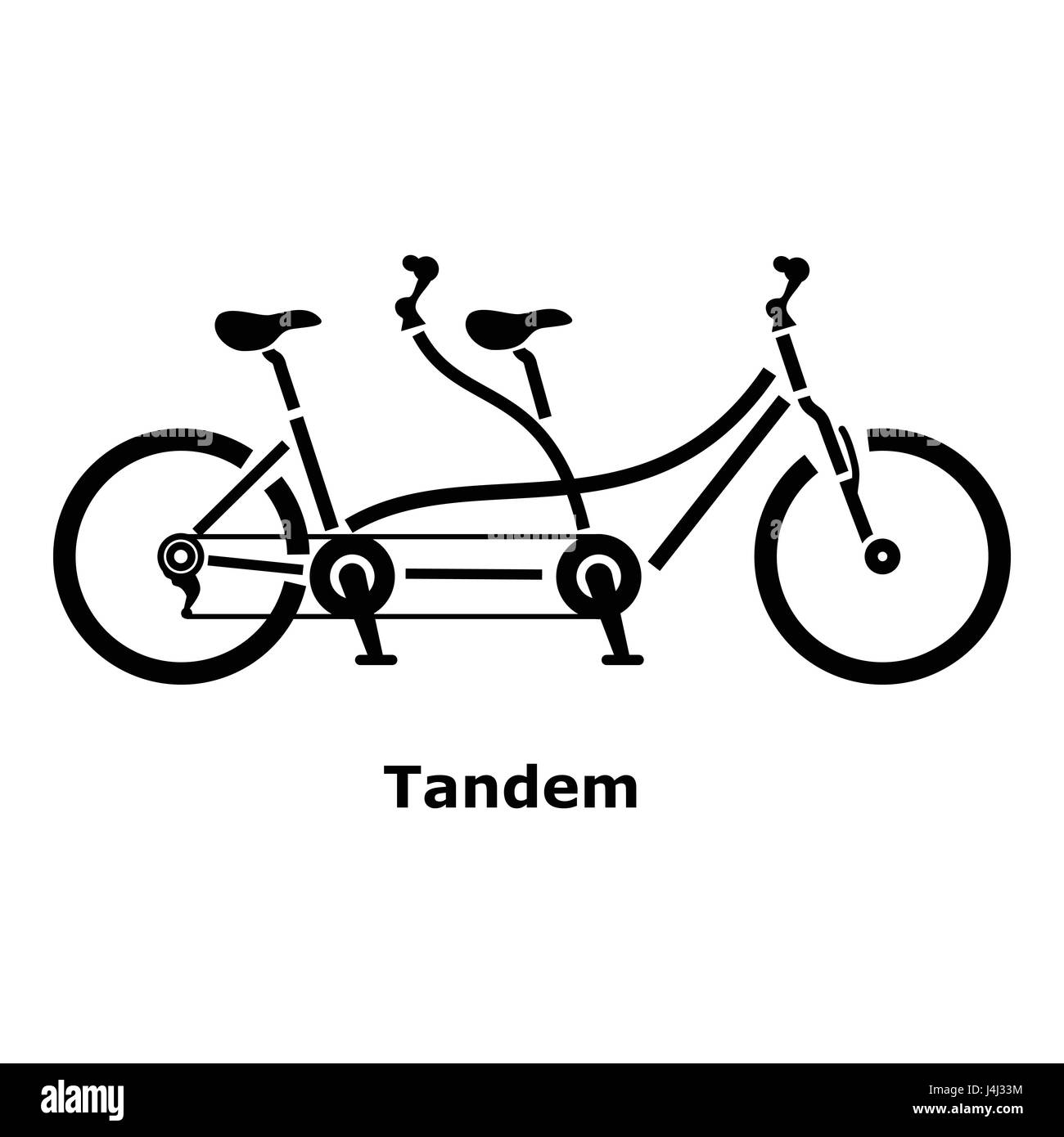 Tandem-Fahrrad-Symbol, einfachen Stil Stock Vektor